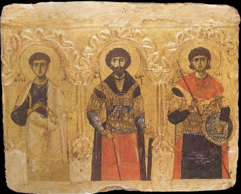 unknow artist The Apostle Phillip and the Saints Theodore and Demetrius oil painting picture